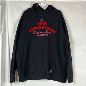 Black Harley Davidson  Motorcycles Kick Ass Iron Hoodie